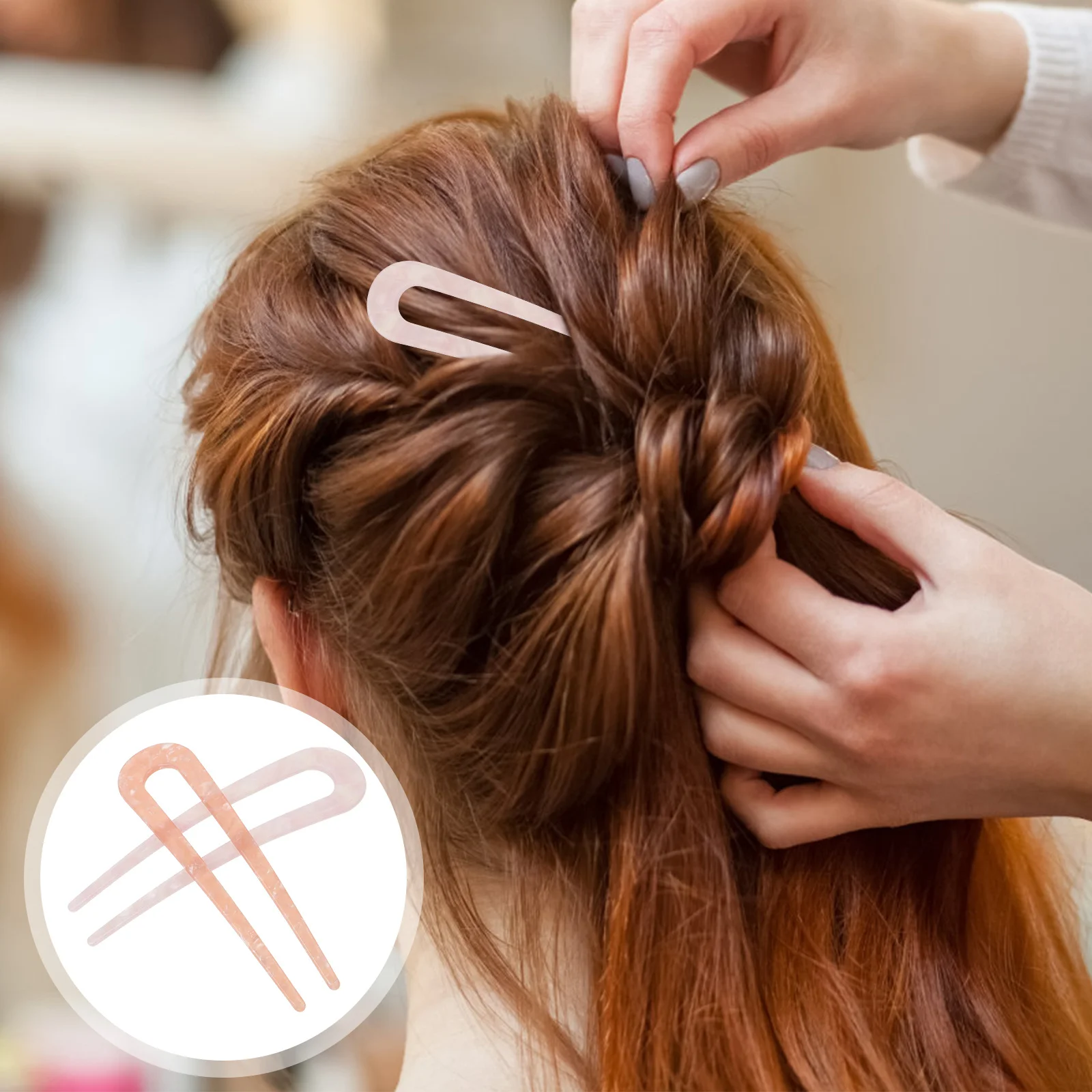 

2pcs U-Shaped Stick Premium Elegant Bridal Hairpin For Wedding Party Daily Wear Practical Accessories Creative Hair Decor Hair