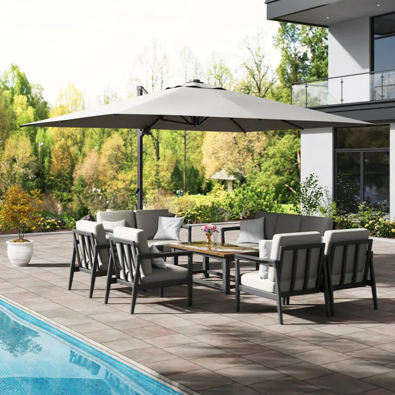 

Large Cantilever Parasol Commercial Outdoor Umbrella Patio Umbrella with High Wind Stabiliser Garden Adjustable Beach Umbrella