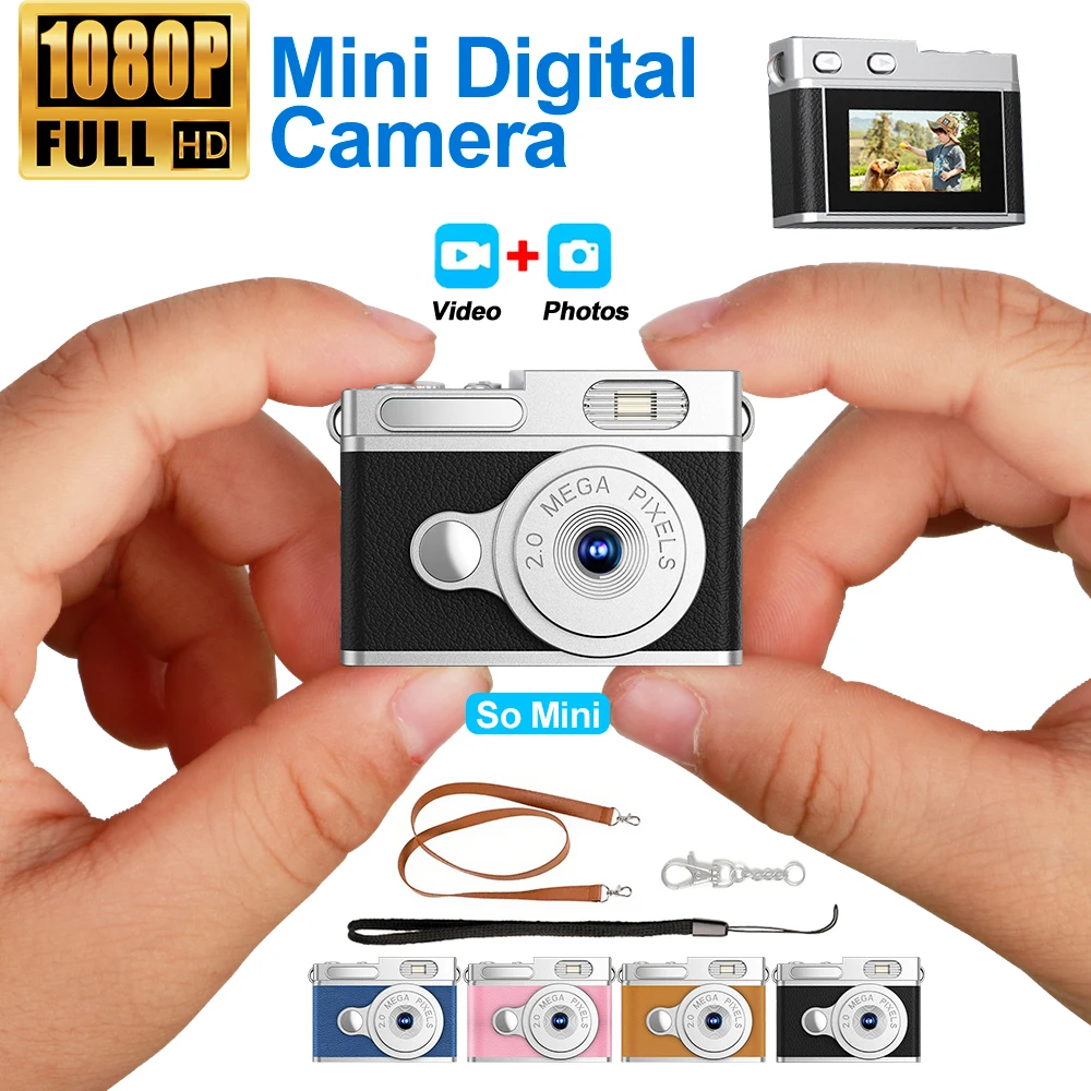 S12 Digital Camera 1080P Retro Mini Camera 0.96in Screen Portable Video Recorder Necklace Pendant Small Camcorder Video Recorder