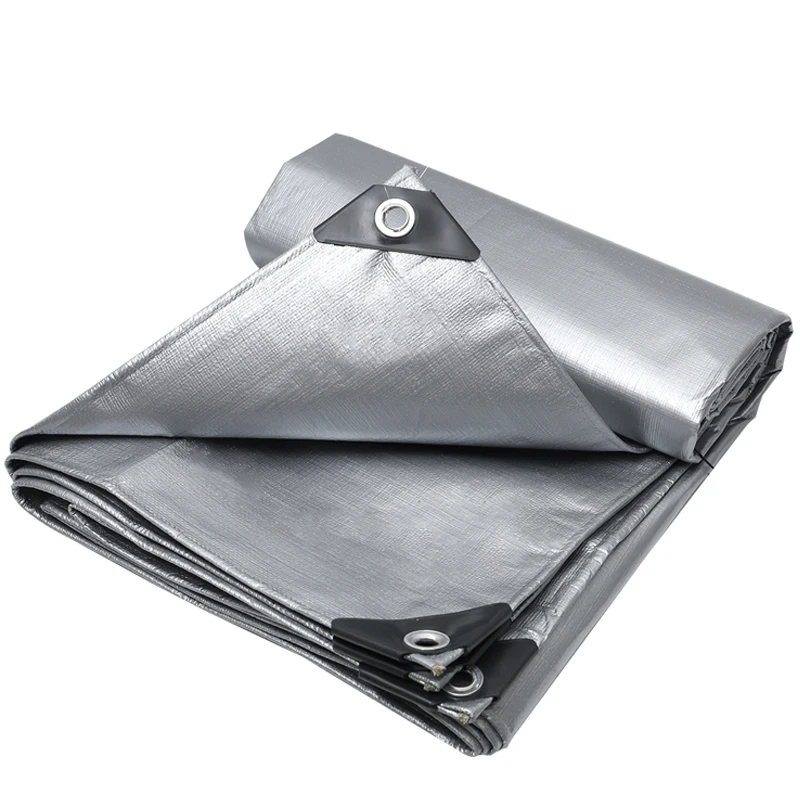 Thicken 0.32mm Silvery Rainproof Cloth Outdoor Awning Shading Sail Boat Car Truck Waterproof Cover PE Tarpaulin