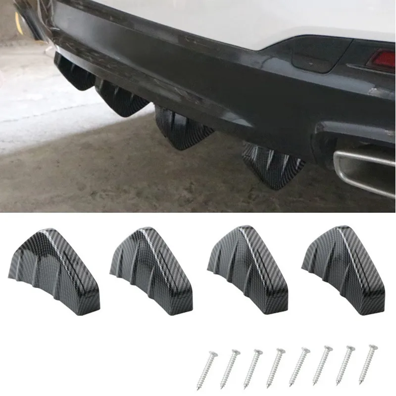 4 pz auto modificato paraurti pinne di squalo diffusore posteriore Spoiler per Renault megane 2 3 4 clio 4 duster trafic Avantime Captur DOKKER