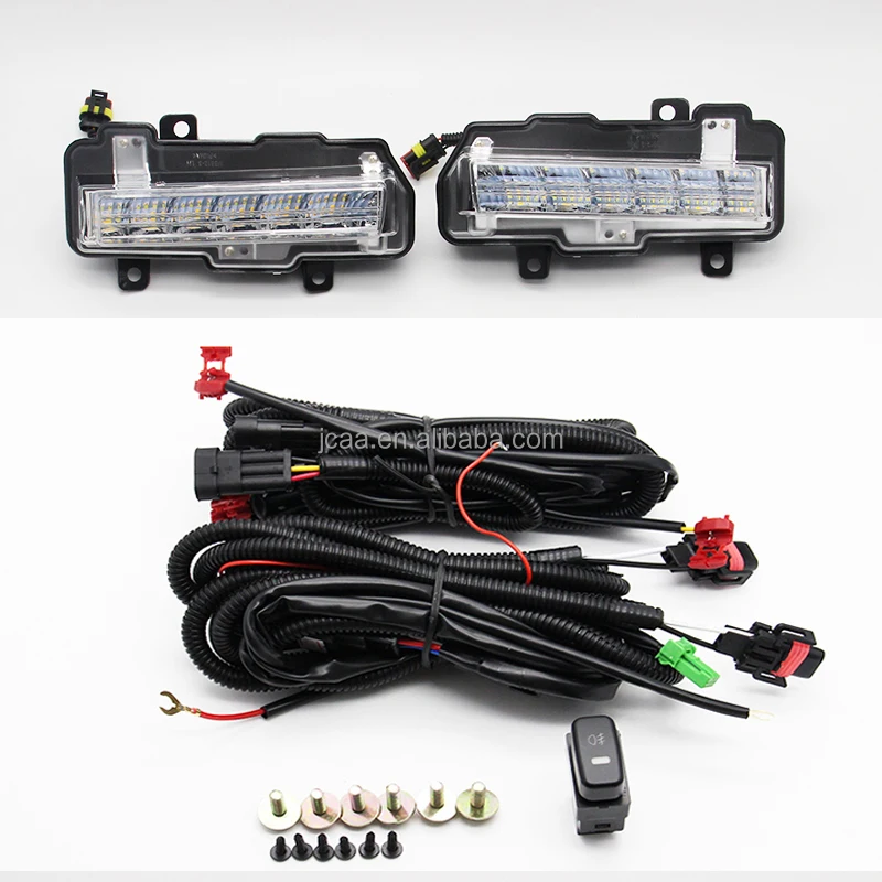 LED Daytime Running Light DRL + Fog Lamp for Mitsubishi Pajero V93 V97 montero shogun 2015 2016 2017 2018 2019