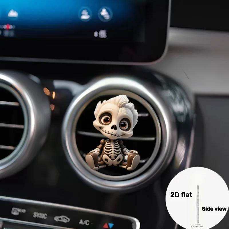 

Halloween Skeleton Acrylic Car Air Freshener, Durable Fragrance 2D Vent Clip Aromatherapy Diffuser And Decoration