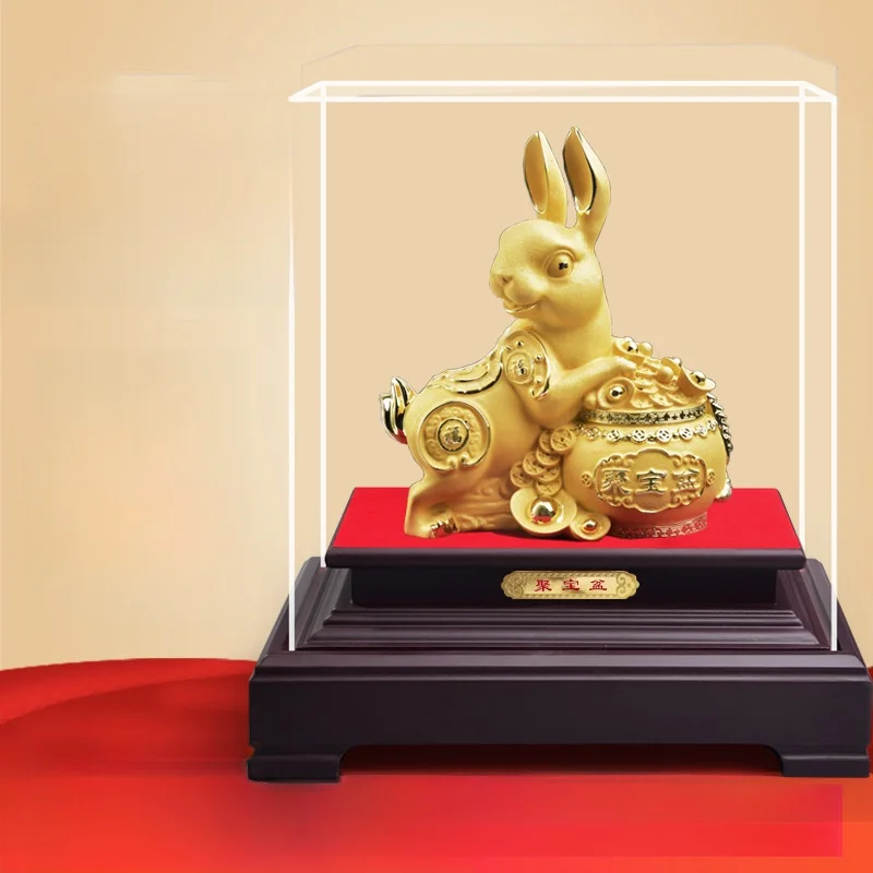 

Creative Velvet Gold Rabbit Ornaments for Company Year Meeting Insurance Opening Red Envelope Gifts Festival Decorations