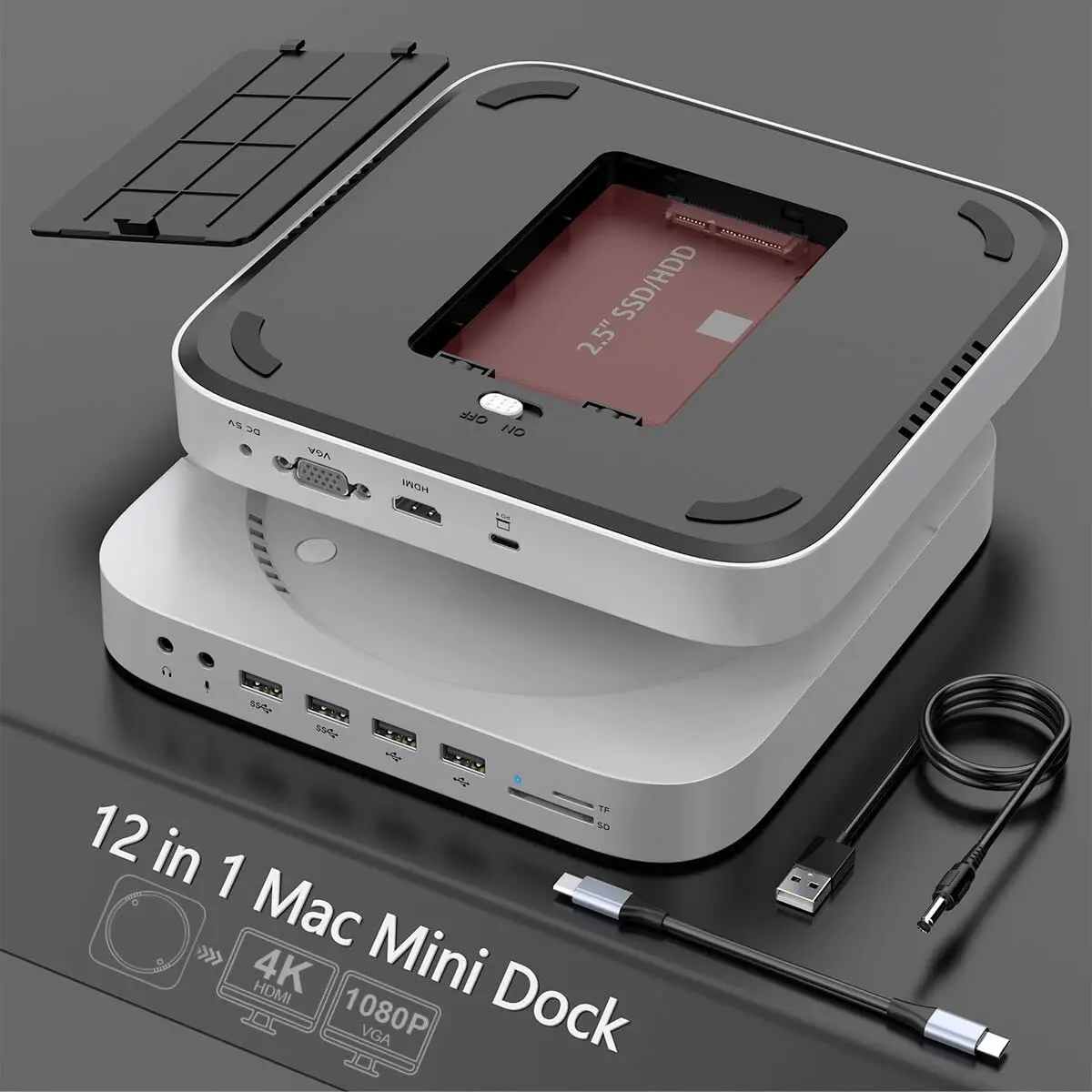 

Rocketek Usb c Hub Type c Docking Station M2 NVME SSD HDD Hard Drive Enclosure