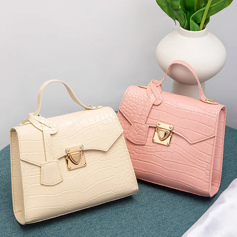 2024 Ladies Handbag Retro Exquisite Women Shoulder Bags Fashion Crocodile Kelly Bag Solid Color Chain Crossbody Bags for Women