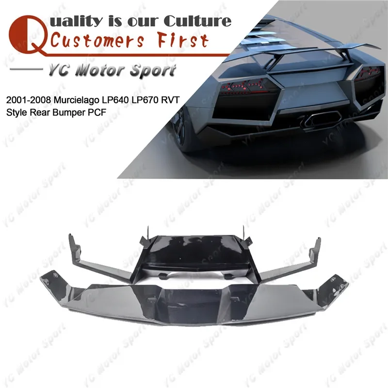 Autozubehörteil aus Kohlefaser-Glas-FRP, Heckstoßstange passend für 2001-2008 Murcielago LP640 LP670 RVT Style Heckstoßstangenabdeckung