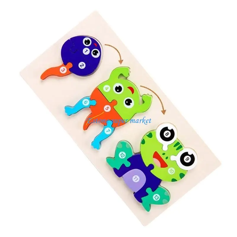 090B Puzzle Toy Handhold 3D Animal Growth Puzzle Learning Toy Teaching Educational Board Game Parent-Child Activity Toy