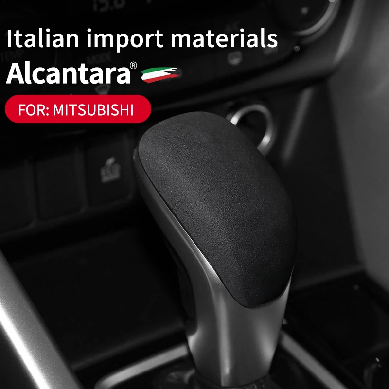 Italian Alcantara Car Interior Gear Lever Stick Shift Knob Cover for Mitsubishi Eclipse Cross 2018 2019 2020 2021 2022