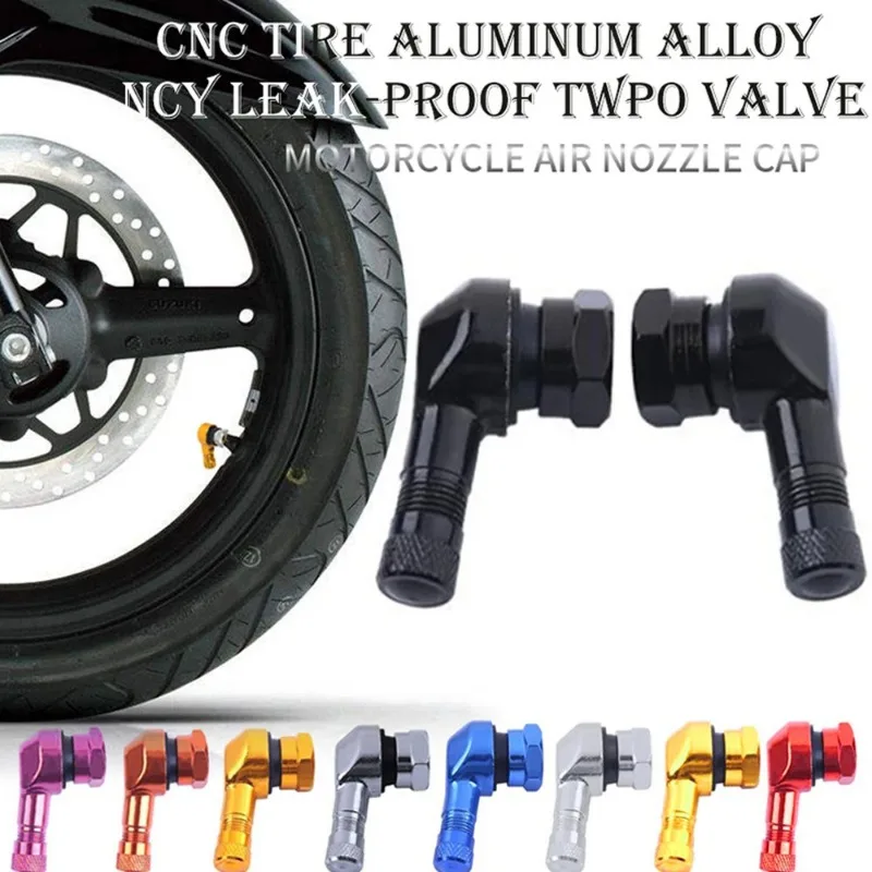 1/2PCS Aluminum Alloy Valve Motorcycle Rim 90 Degree Angle Motorcycle Wheel Tire Tubeless Valve Stems For Rim Wheel Parts