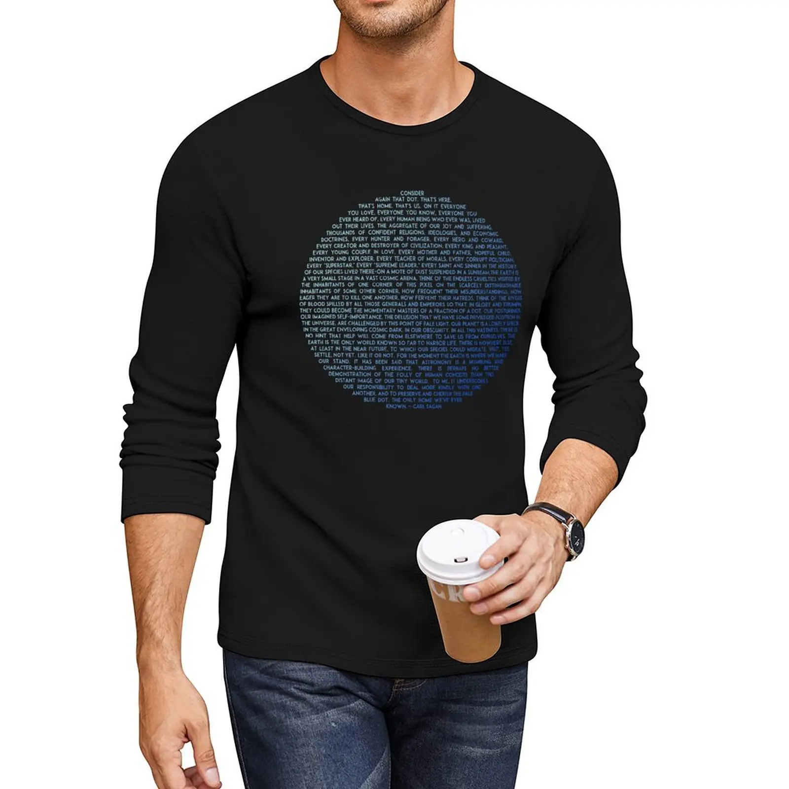 Pale Blue Dot - Carl Sagan Original Design Long T-Shirt sports fan t-shirts sweat shirt oversized t shirt men clothings