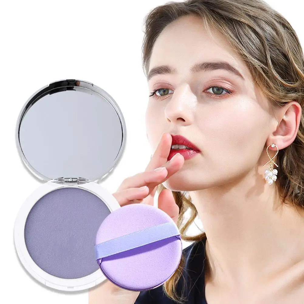 Mattes Puder öl Kontroll gesicht gepresstes Puder langlebiges kompaktes Puder mit Mini Puff Nude Make-up Abbinde puder