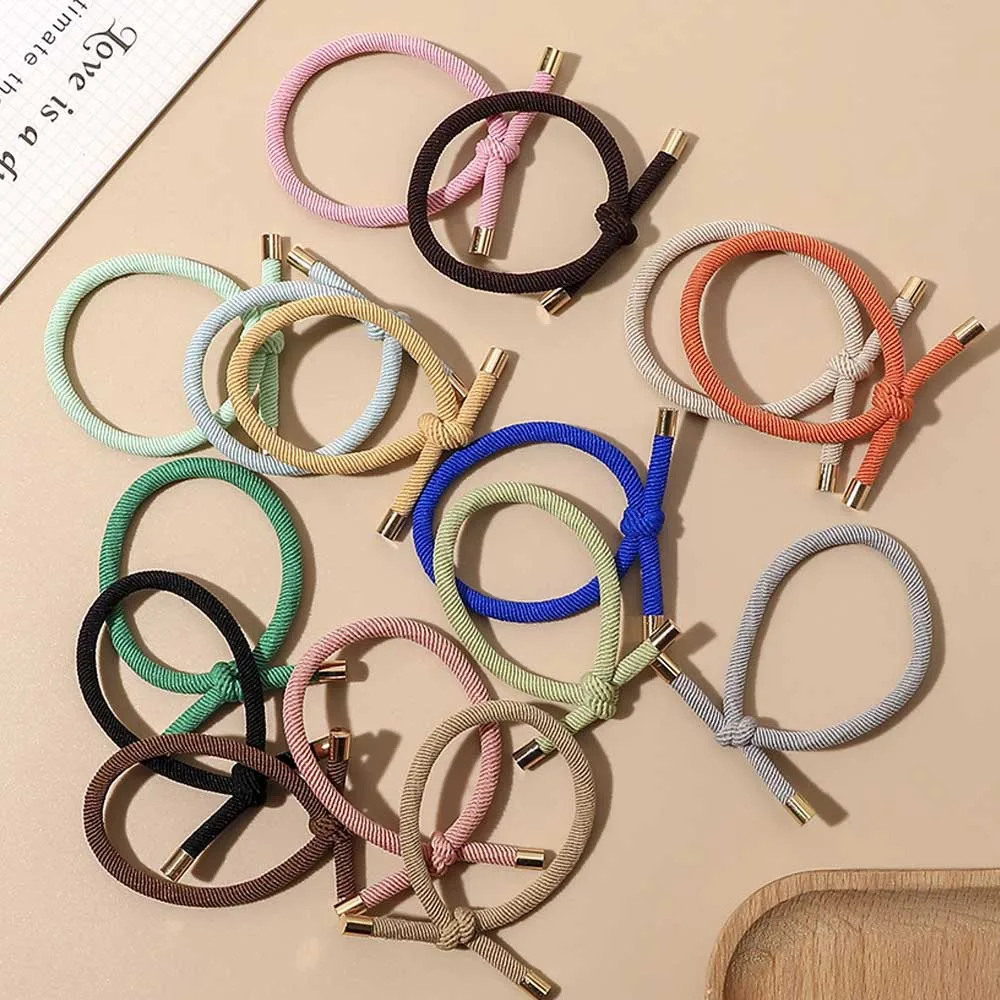 10Pcs Multicolor Fabric Hair Ties Band Elastic Knot Scrunchie Rubber Bands Ring For Women Girls Hair Accessories