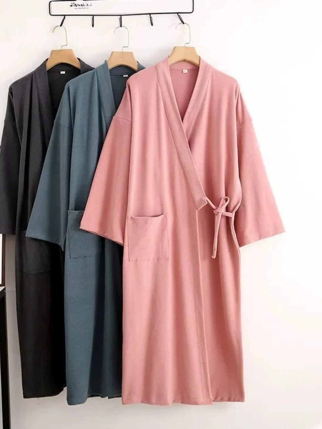 plus Size Long Sleep Robe V Neck Belted Home Clothes Bath Robe Waist Cinched Sleep Dress 300 Pounds Large Size Youth Sleepwear
