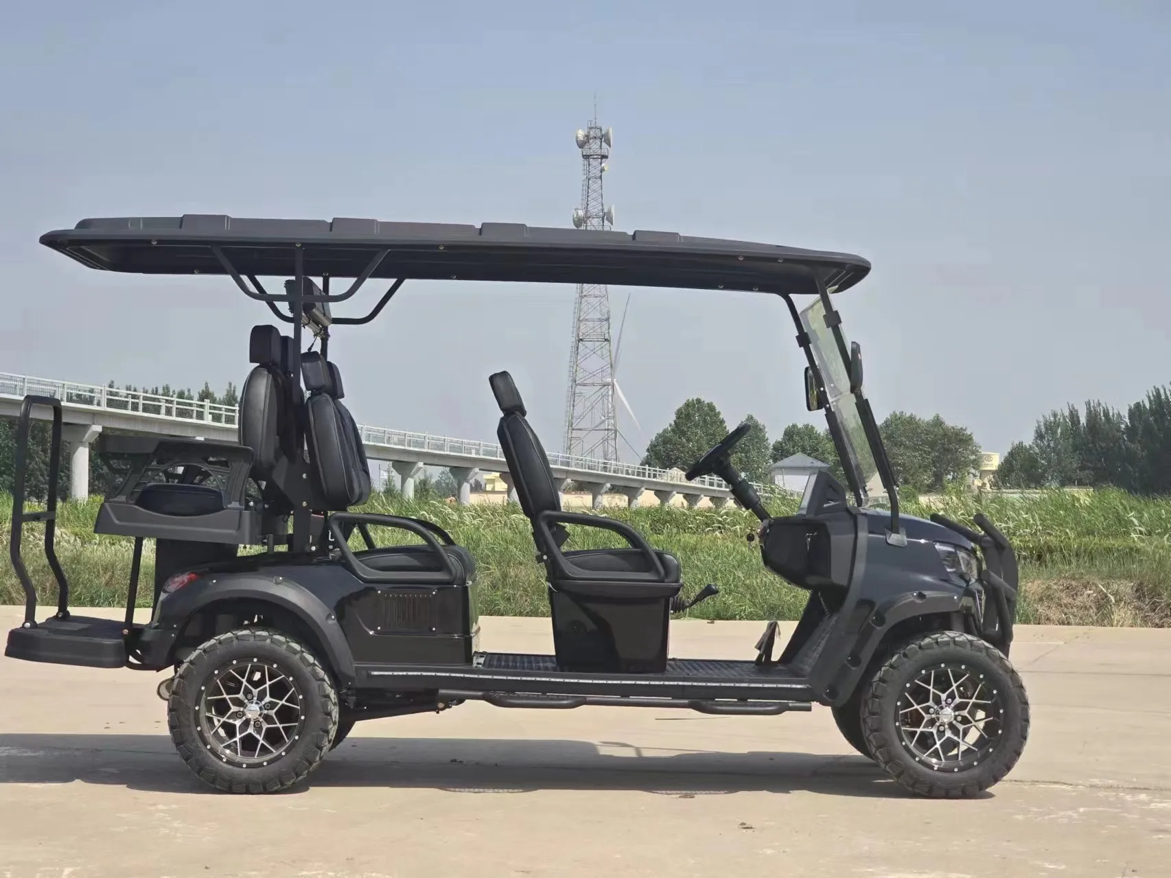 سيارة نادي فاخرة سيارة جولف كهربائية سريعة 6 مقاعد 4 عجلات عربة جولف كهربائية للنادي #4