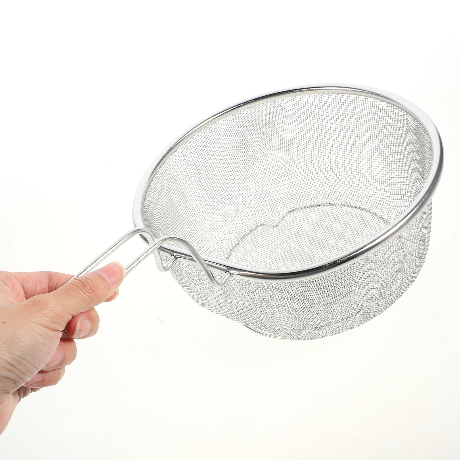 

Hot Pot 21cm Stainless Steel Fine Mesh Colander Pasta Noodle Scoop Deep Fry Basket Kitchen Cooking Strainer Gadgets
