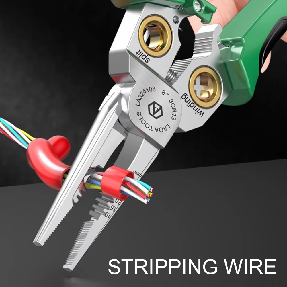 Imagem -04 - Stripper Fio Especial para Eletricista Descrustação Alicate Multi-funcional Wire Splitting Cabo Crimper Cortador de Cabo