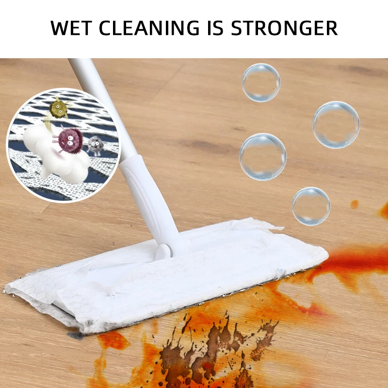 Electrostatic Dust Removal Paper Ultra-fine Fiber Cloth Flat Mop Replacement Pad Disposable Dry And Wet Cleaning Supplies