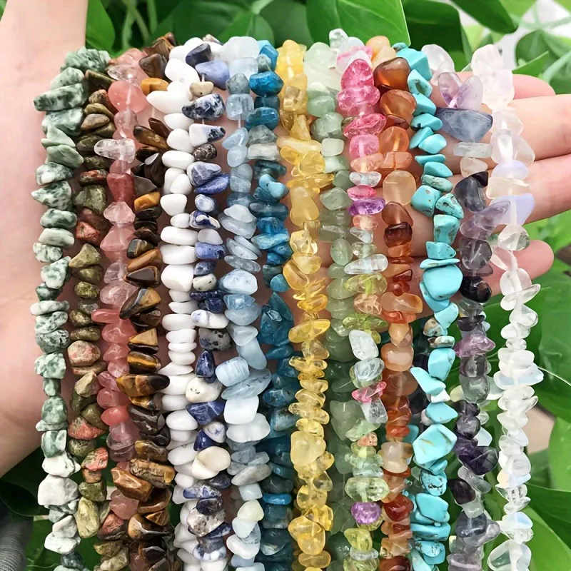 5-8mm Natürliche Amethyst-Aquamarin-Freiform-Chip-Perlen, unregelmäßige lose Kieselsteine für Schmuckherstellung, DIY-Armband-Zubehör – Detail 1