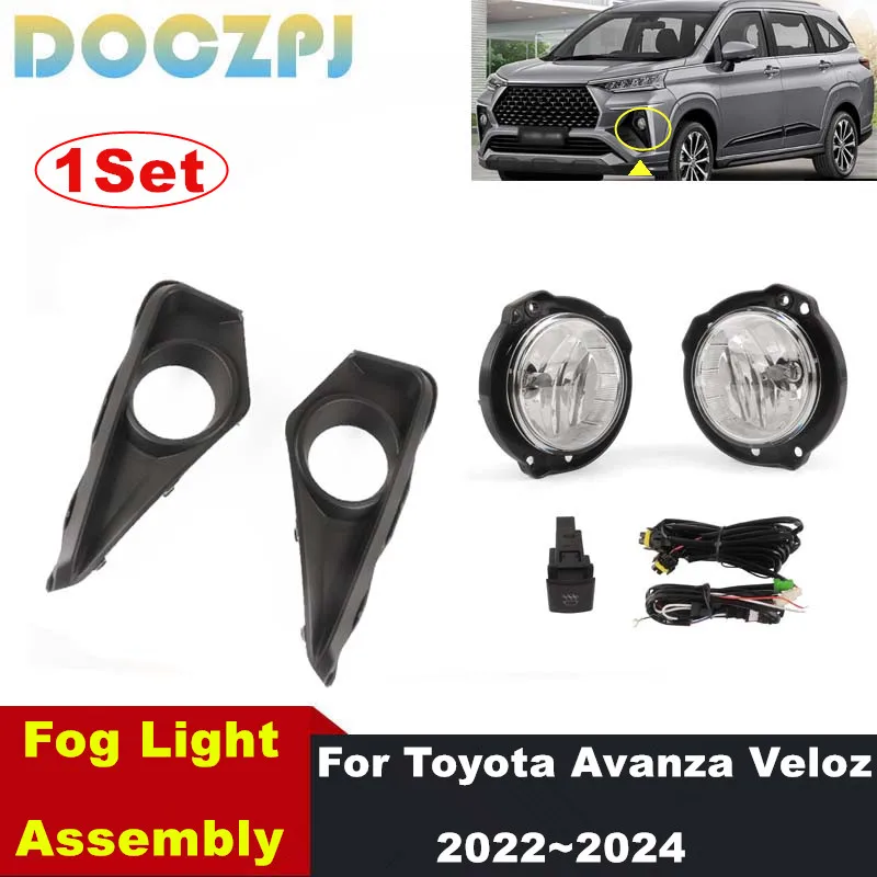 

1Set Auto Halogen Fog Lamp Assembly With Switch Frame Harness Kit FOR TOYOTA AVANZA 2022 2023 2024