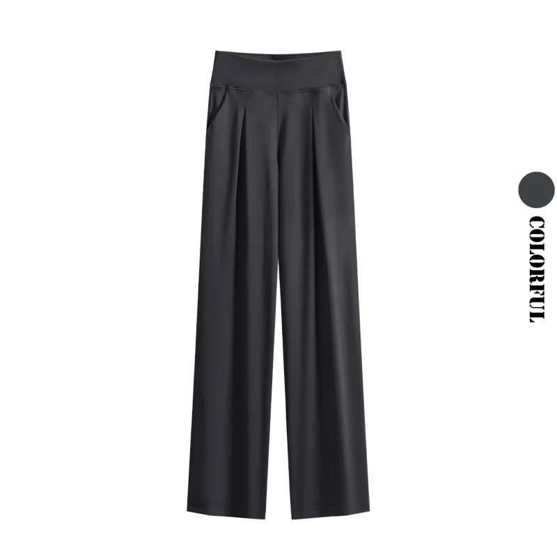 DRUR Pantaloni da yoga da donna in vita elastica con tasca posteriore Pantaloni a gamba larga primavera autunno Pantaloni sportivi casual larghi elasticizzati Streetwear