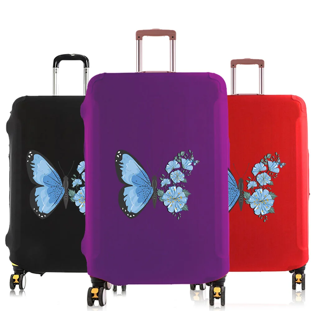 

Travel Luggage Cover Protective 18 to 30 inch Trolley Baggage covers Travel Accessories Suitcase dust cover blue Butterfly Print