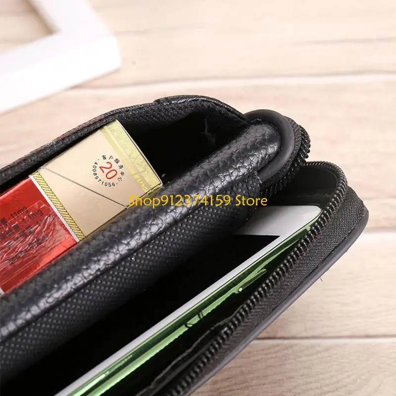 

G5AE Vintage Leather Waist Bag Belt Loop Holster Carry Phone Wallet for Case