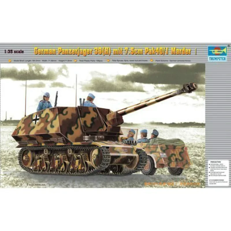 Trumpeter 00354 1/35 German Panzerjager 39(H) w/PAK 40