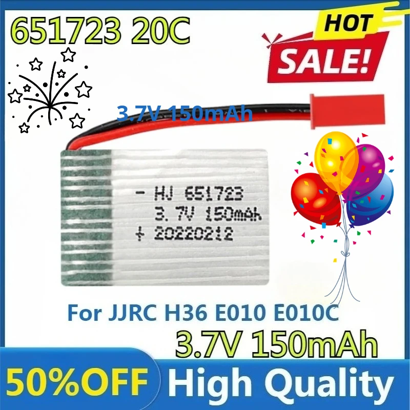 

For JJRC H36 E010 E010C E011 E013 F36 NH010 Battery RC Quadcopter Spare Parts New High Quality 3.7V 150mAh 651723 LIPO Battery
