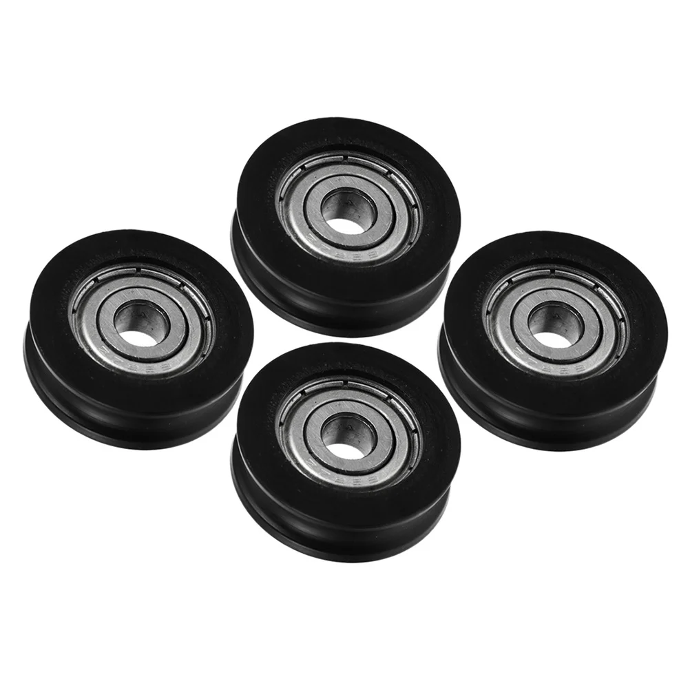 

4pcs Sliding Door Pulley Wheels Nylon For Window Wardrobe Cabinet Closet Track Roller U Groove Pulley Bearing Heavy Duty