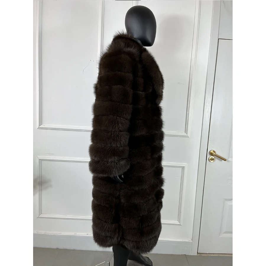 Real Fur Coats Natural Fox Fur Jackets Mid-Length Warm Winter Men\'s Fur Coat Best Selling Genuine Fox Fur