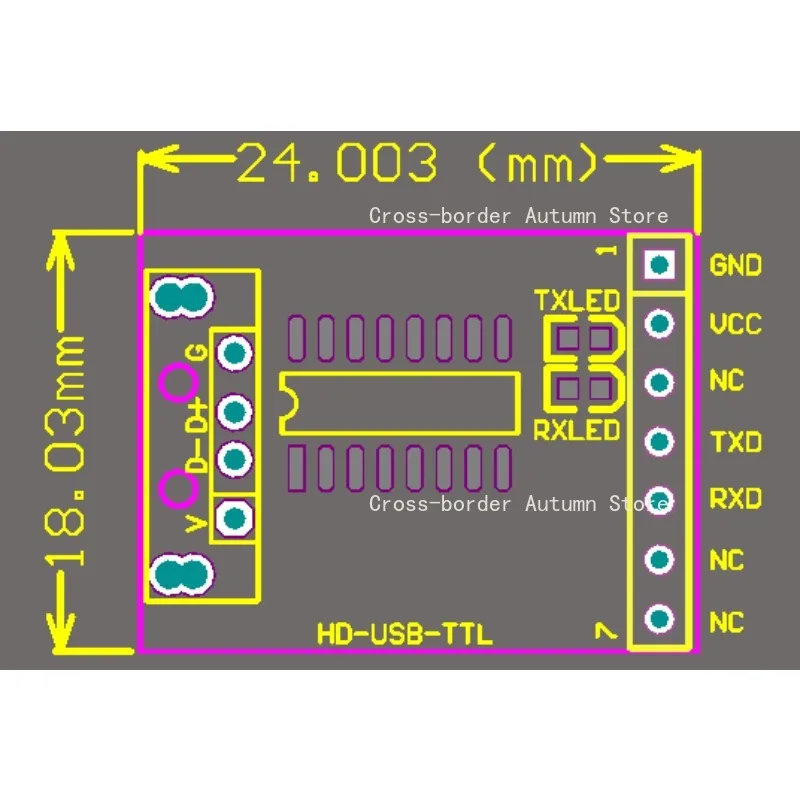 USB To TTL Serial Converter Communication Module With Indicator Light Multi System Universal Adapter