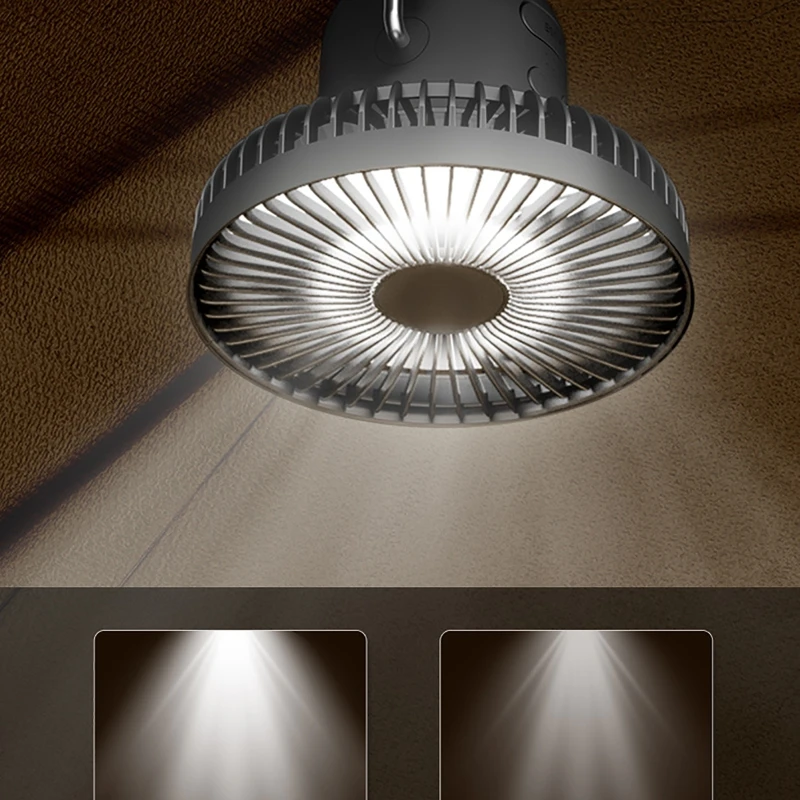 มัลติฟังก์ชั่พัดลมกลางแจ้ง Retractable 180 ° อัตโนมัติหัวพัดลมแสง Night Light เพดานพัดลมสำหรับ Office Home Camping