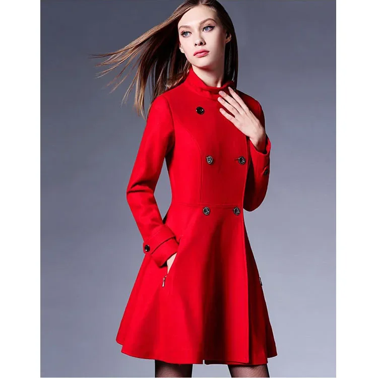 2022 early spring new woolen coat women's medium and long slim and thin versatile woolen coat winter tide