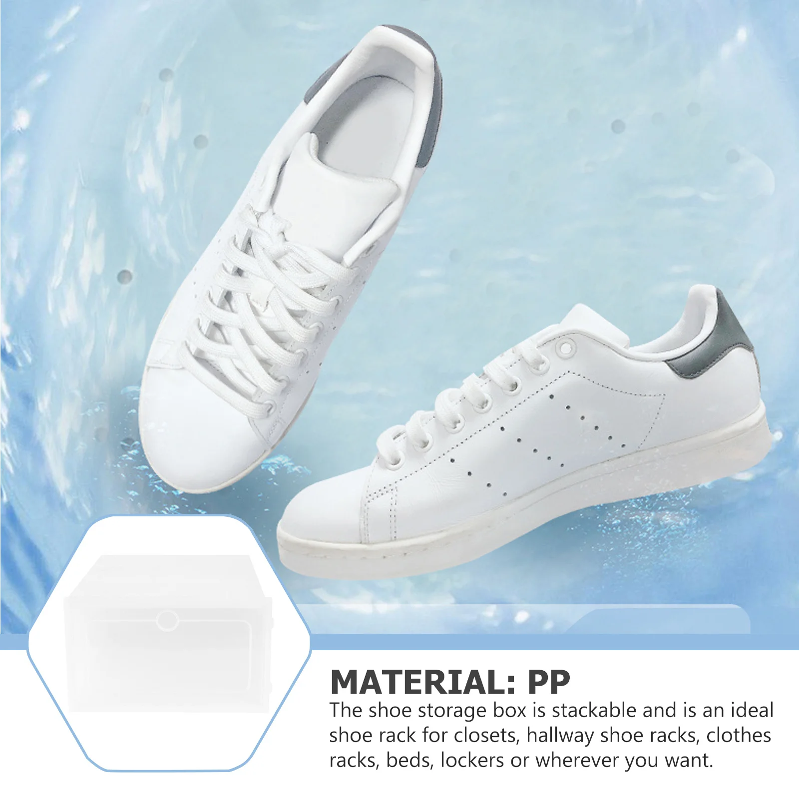 

Amosfun 12pcs Stackable with Lids Storage Bins for Bed Shoe Rack White Folding Container