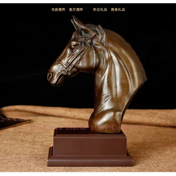 $350 # limited edition # 24CM tall # HOME office TOP GOOD art WORK # handmade Lucky Success bronze feng shui HORSE statue