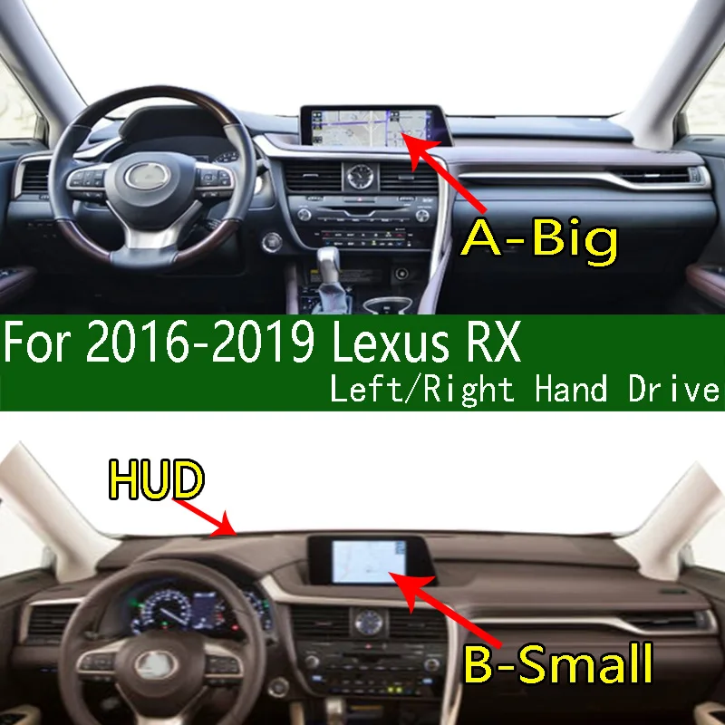 Image of Für Lexus RX 350 300 450 200t L20 L25 2016-2019 Armaturenbrett-Abdeckung Instrumententafel-Sonnenschutz Isolierung Anti-Schmutz-Matte