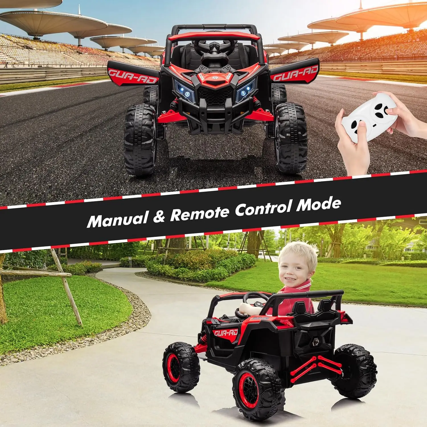 new 2 Seater Ride On Car 24V Kids UTV Car w/Remote Control,2×200W Motor Electric Vehicle,Spring Suspension & LED Lights