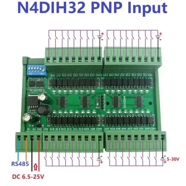 

N4DIH32 N4DIM32 32 Channel RS485 IO Input Controller Module