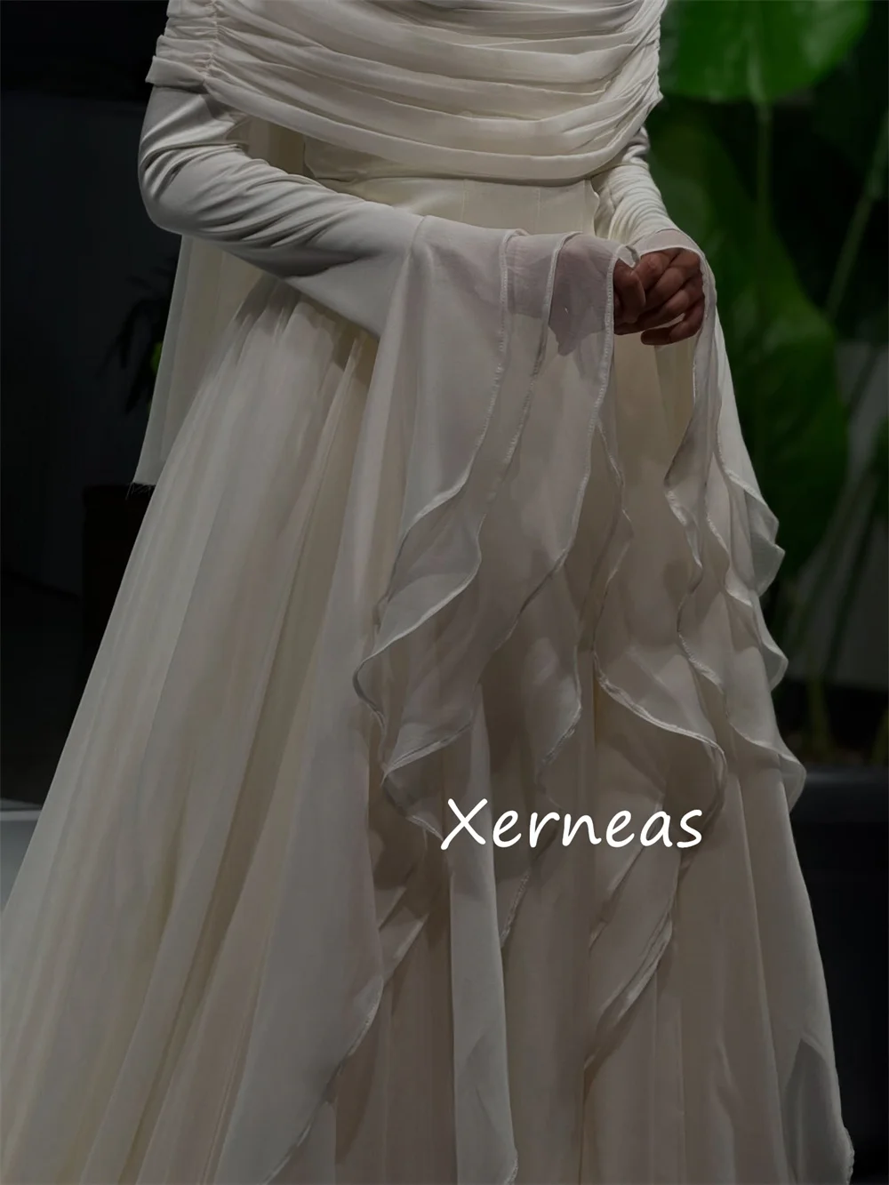 Customized Modern Style Chiffon Pleat A-line High Collar Long Dresses Bespoke Occasion Party High Quality Formal