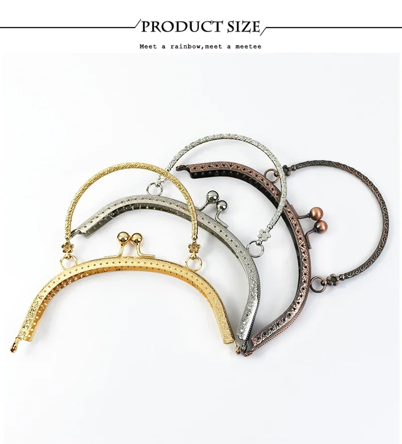 1/2/3/5Pcs Deepeel 165mm Metal Bag Handle Embossed Semicircle Handles Frame for Handbag DIY Wallet Clasp Lock Hardware Accessory