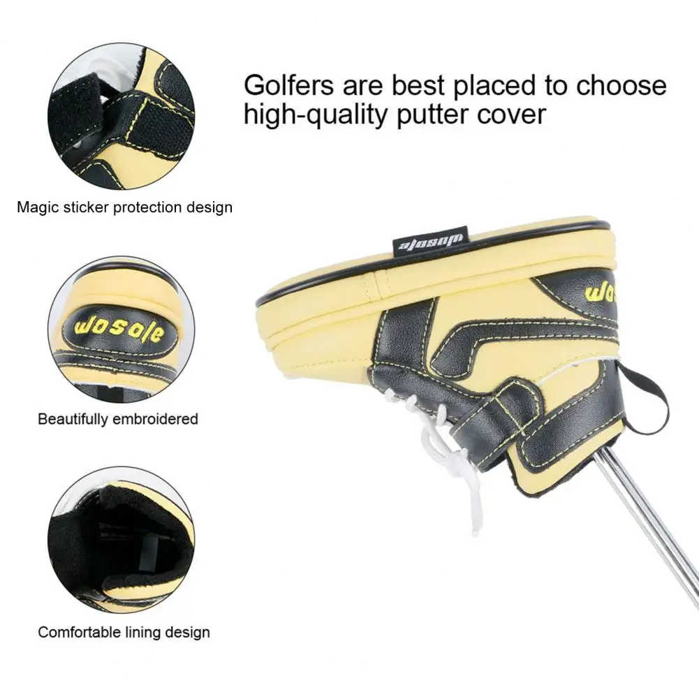 

Golf Club Head Cover Golf Putter Cover Durable Golf Club Headcover Set Scratch-proof Shoe-shaped Putter Protector for Brands