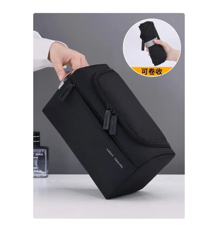 Große Kapazität Leichtgewichtige Wasserdichte Kosmetik-Organizer-Tasche mit Fächern Faltbare Make-up- und Toilettenartikel-Tasche – Detail 3
