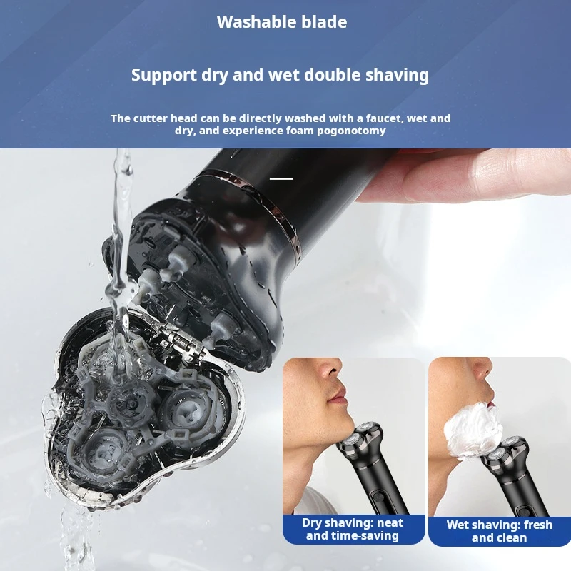 Intelligent LCD Digital Display Floating Three-in-one Washable Multifunctional Beard Razor Man Shaver Men's Electric Shaver Care