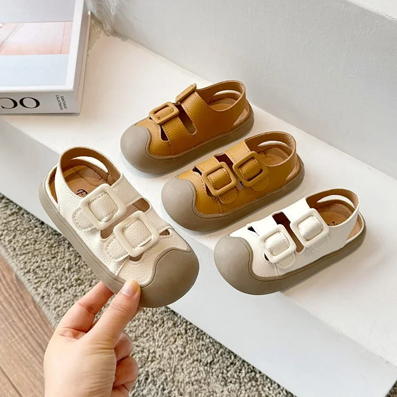 

2024 Summer Baby Girls Boys Sandals Children Barefoot Shoes Toddler Kids Beach Sandals Soft Sole Anti Slip Infant Casual Shoes