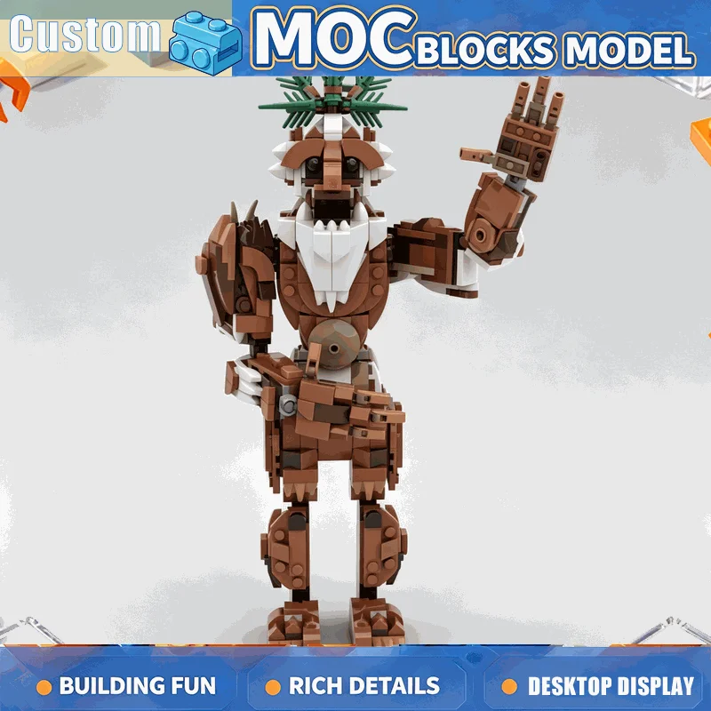 520 PCS MOC Forest Guardian Bear Figure Model Custom Puzzle DIY Creative Assembly Building Blocks Educational Toy Gift Display