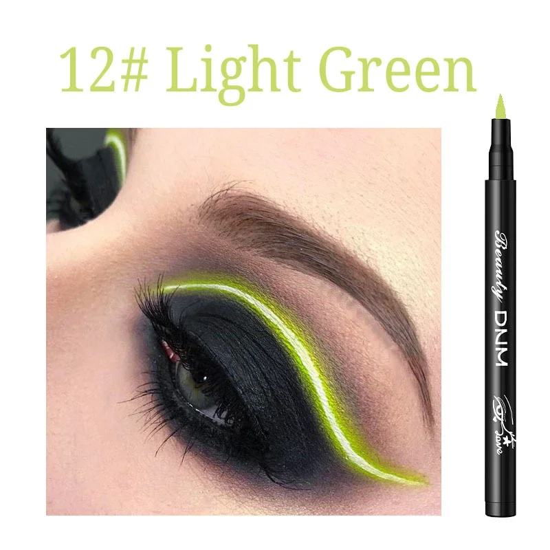 12 Colors Liquid Eyeliner Pencil Waterproof Make Up Eye Liner Pen Matte Black Red Green Colorful Liners Eyes Makeup Long Lasting