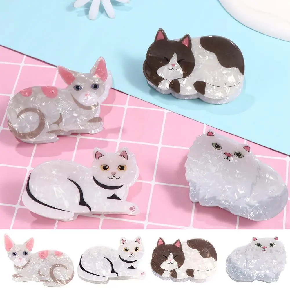 Fashion Cartoon Animal Cat Hair Claw Grab Clip Headdress Hair Clip Y2k Acrylic Shark Clip Girl