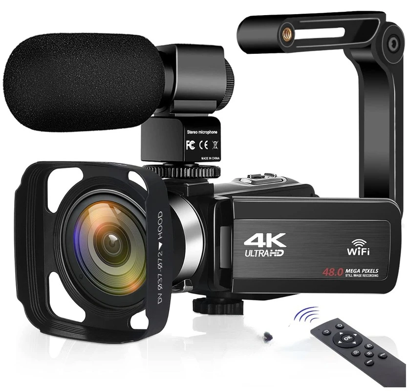 

4K Camcorder Suitable for 48MP High-definition Digital Camera Video Recorder, with Microphone Touch Screen