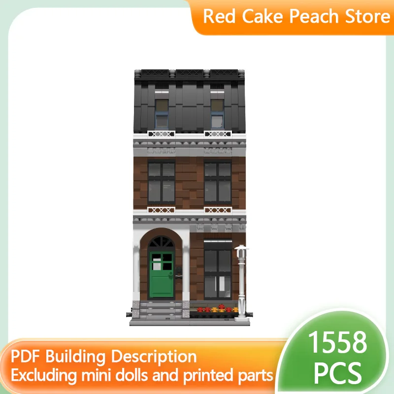 

Модель с видом на улицу MOC, строительные кирпичи, большой жилой городской дом, модульная технология, детские праздничные подарки, сборные игрушки, костюм